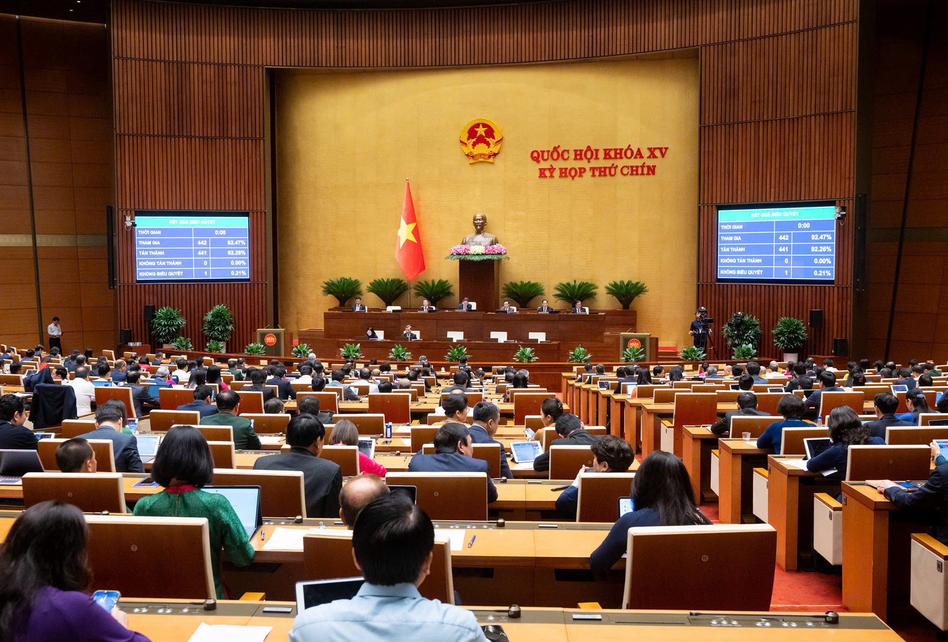 Quốc hội thông qua Luật Khoa học, Công nghệ và Đổi mới sáng tạo. Ảnh: VPG